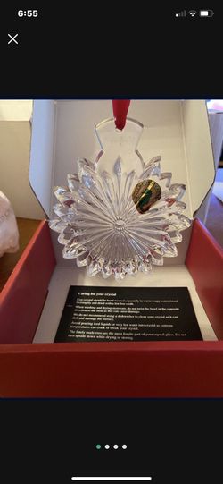 Waterford solid crystal carina Christmas ornament.