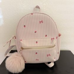 Strawberry Bows Pink Backpack 