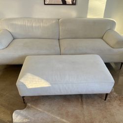 $249 Article Abisco Sofa and Ottoman in Quartz