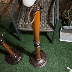 Set Of Wooden Floor Lamps