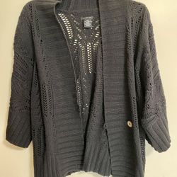 Calvin Klein Jeans Black cardigan type sweater  76 cotton, 15 acrylic, 9 rabbit hair Size S