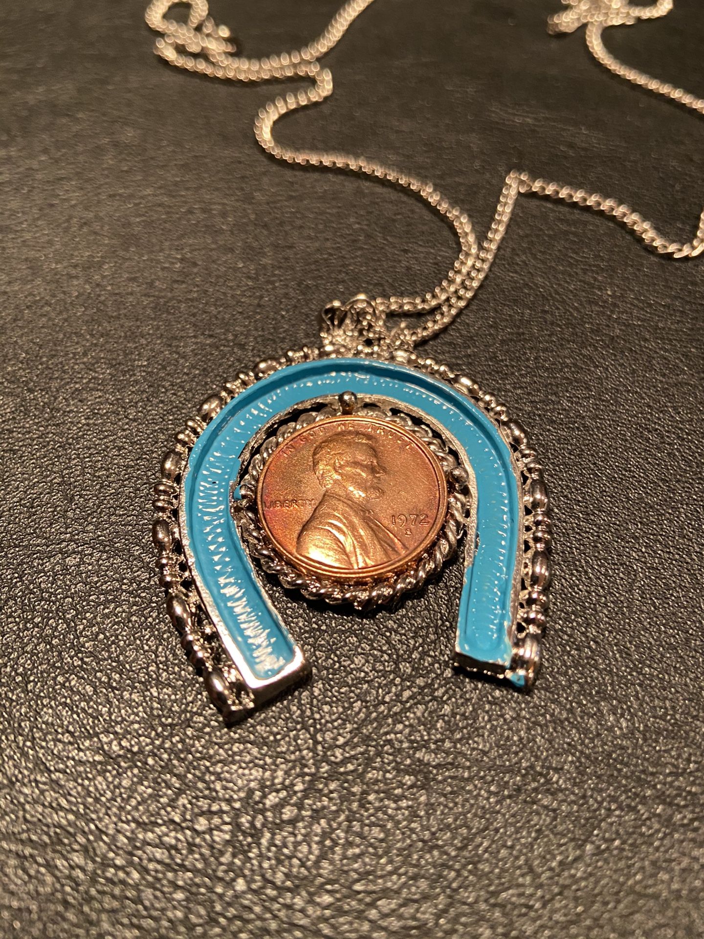 Horseshoe penny necklace