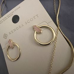 Kendra Scott Emma 14K Gold Over Brass Open Frame Hoop Earrings - Rose Quartz