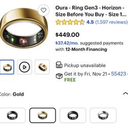 Oura Ring Gen 3 Horizon Gold Size 10