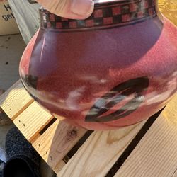 This is a Vintage Native American Pottery Handcrafted Ecco Terra Porcelain Vase Flowerpot