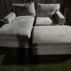 L Couch Gray In Good Condition 