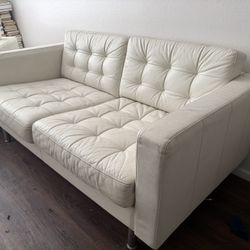 Leather White Love Sofa