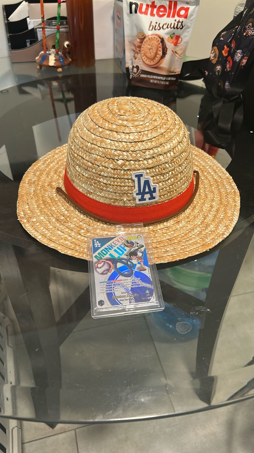 One Piece X Dodger Luffy Card And Hat Combo
