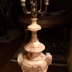 Vintage Midcentury large Onyx Lamp– 36 inches Hand-Carved Solid Stone with Unique Opposing Colors and Timeless Sculptural Beauty 