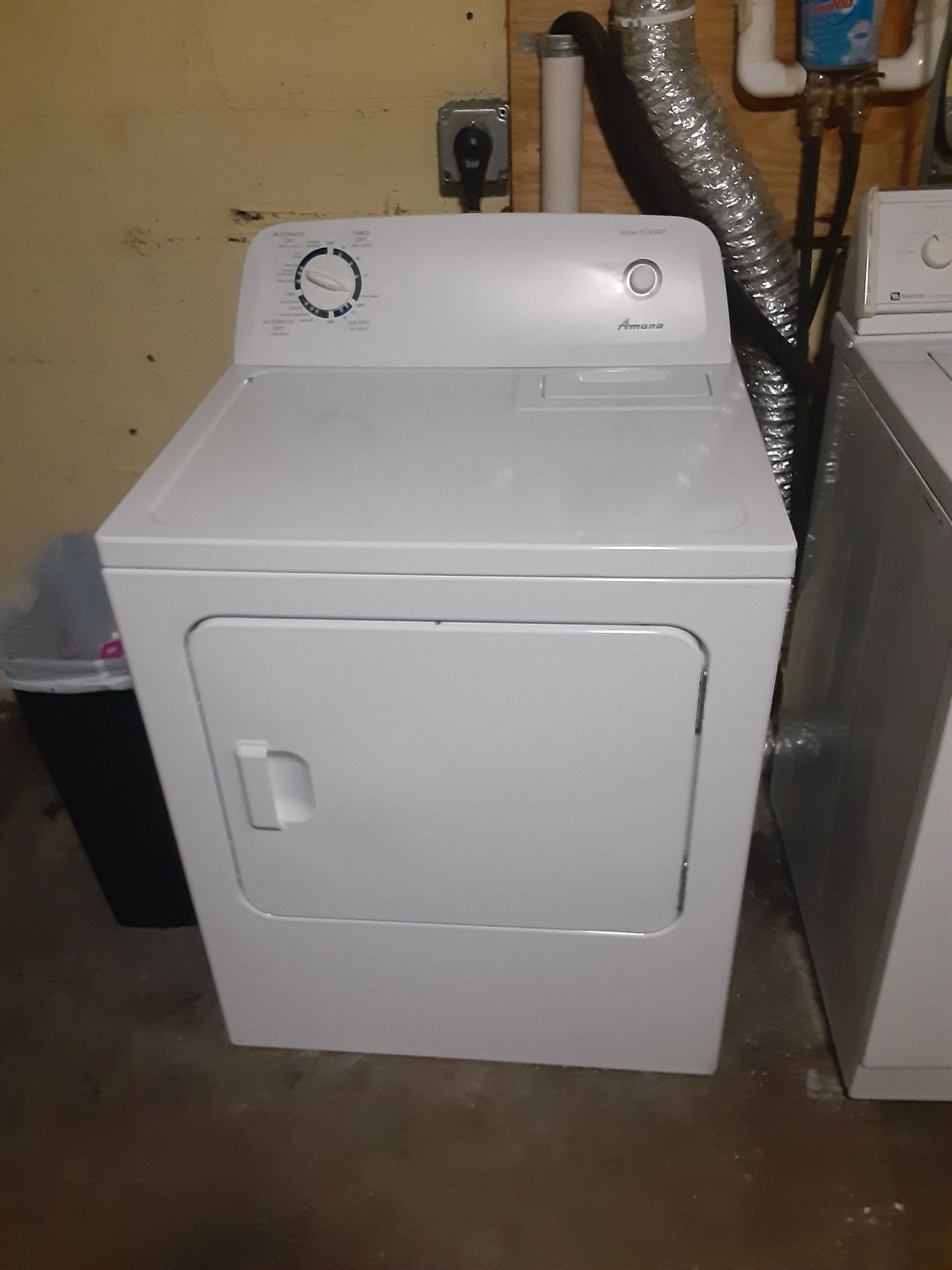 Amana push to start electric dryer