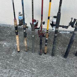 Fishing Rods, Some Combos, Well Used And In Fair Conditions 