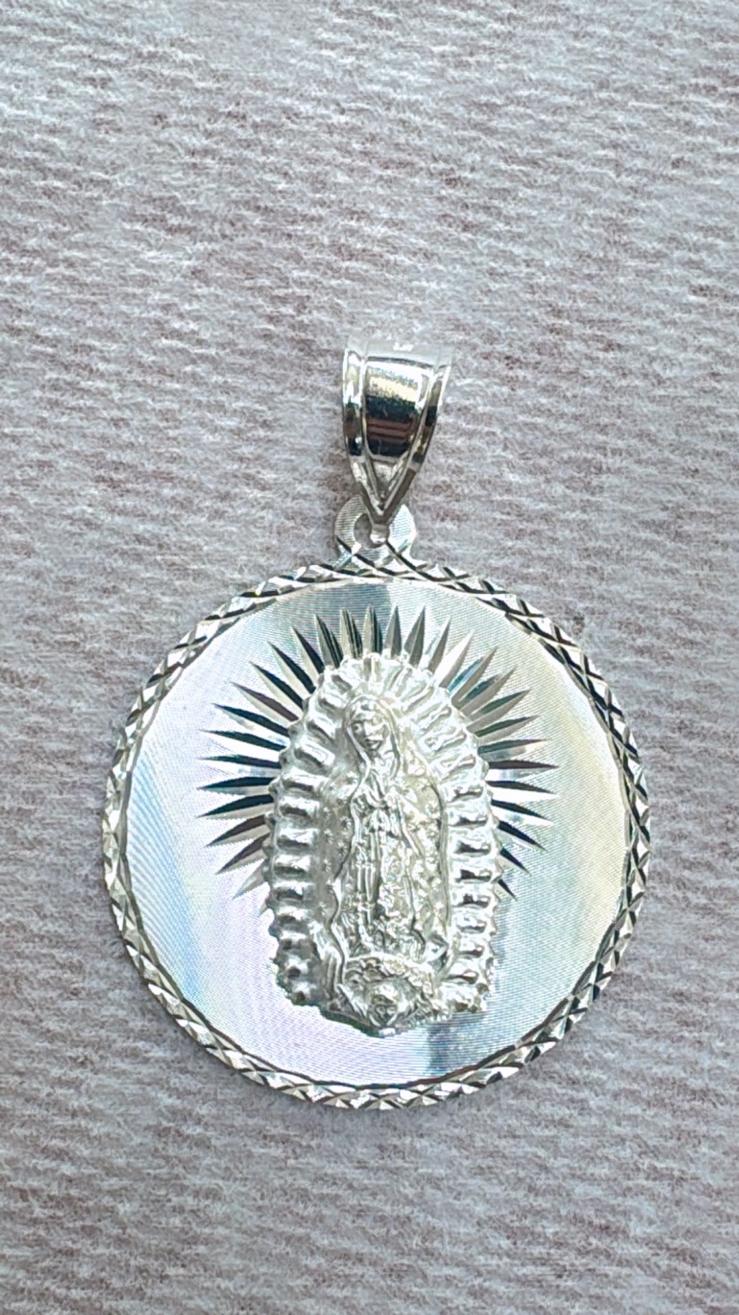 Virgin Mary Pendant Sterling Silver 925