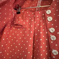 2 Piece Vintage  Polka Dot Pant Set 