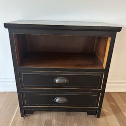 Antique looking wood hutch nightstand side table