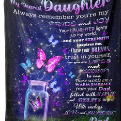 CUDEVS Daughter Gifts From Dad, Gifts For Daughter From Dad, Daughter Birthday Gift Blankets, Daughter Gifts, Gifts For Daughter, (Daughter Gifts From