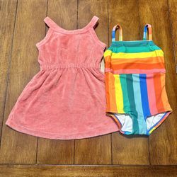Toddler Hanna Andersson Swimsuit & Terry CoverUp | Size 2T