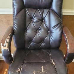 Dark brown office chair,  Cash Only
