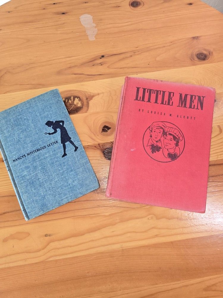 Antique Books Little Men And Nancy Drew- Nancy's Mysterious Letter