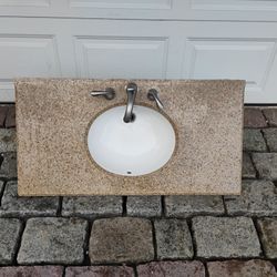 Granite Sink Top With Fixture 43" X 23"