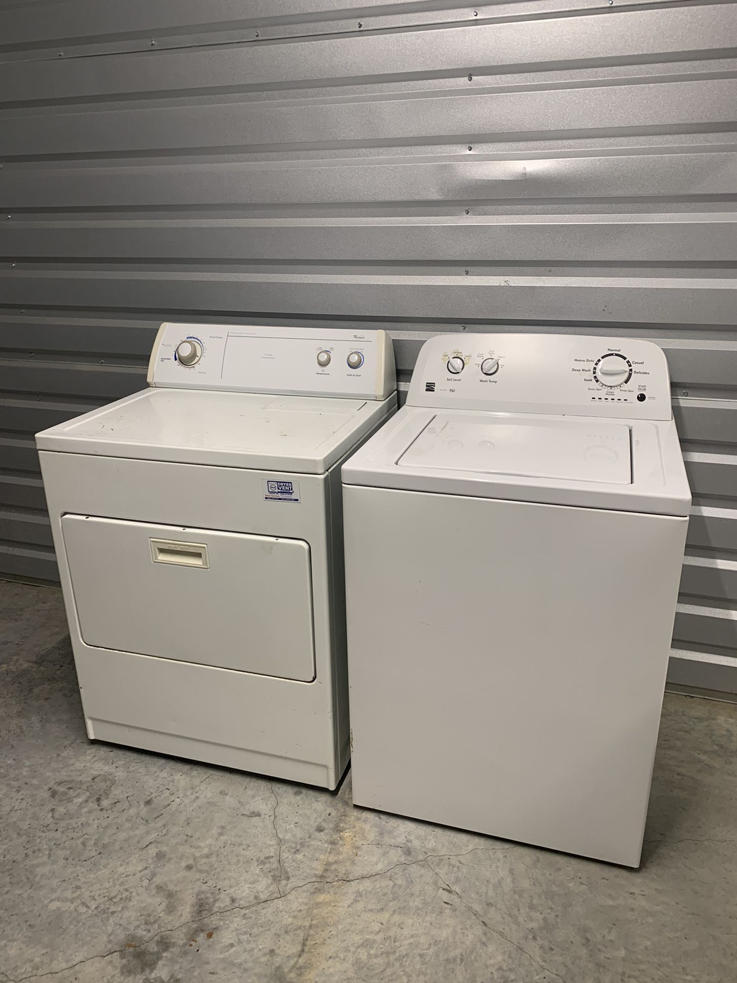 Kenmore Washer & Whirlpool Dryer 