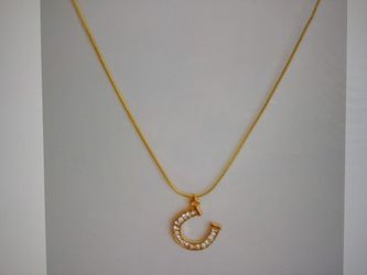 New horseshoe Cz. necklace