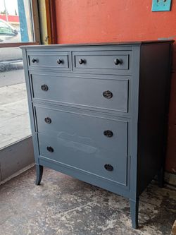Refinished Vintage Wood Dresser 5-Drawer