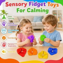 Small Fidget Toys for Kids 3-8 Adults, Stocking Stuffers for Boys, Autism Must Haves, Stress Relief Cubes Textures, Fidgets for Classroom, Sensory Fid