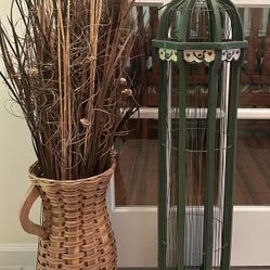 Vintage 42” Tall Wooden Decorative Bird Cage
