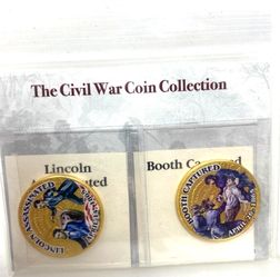 Lincoln Assassinated Booth Captured Colorized Half Dollar Civil War Mystic Stamp