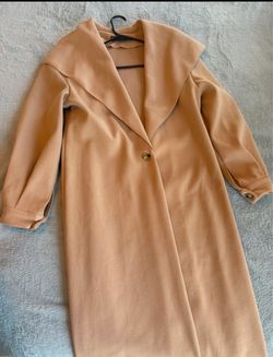 Camel Long Wool-Blend Overcoat