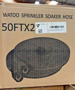 WATOO Sprinkler Hose & Soaker Hose for Yard - 50 FT (2x) Reinforced Flat Garden Hose with Holes
