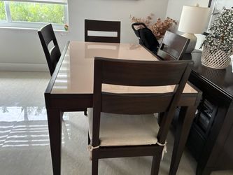 Dining room set, dark brown