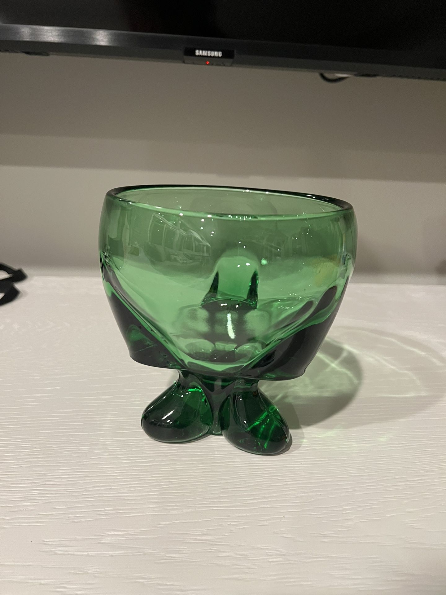 Vintage green Glass Bowl 