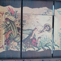 Old Advertising Signs on Wood.