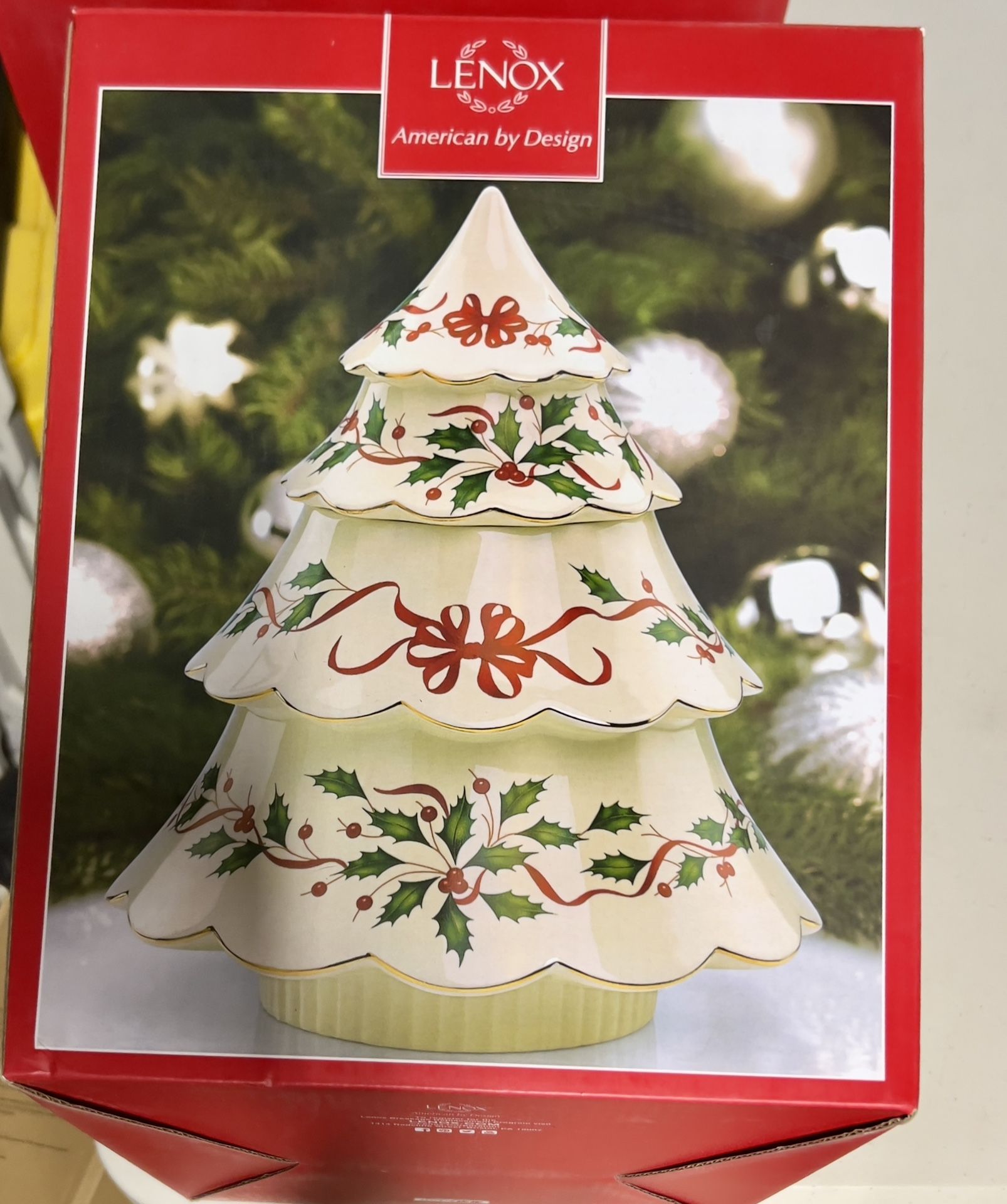 Tree Cookie Jar-12” Lenox American By Design-"Holiday Archive"