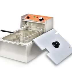 Commercial Deep Fryer with Basket 6-12L Capacity 