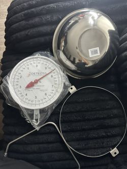Detecto MCS-20DF Hanging Dial Scale, 20 lb. Capacity, Fish Pan, Double Dial