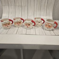 Vintage Christmas Santa Mugs 3" Buy Single Or Separate 