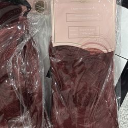 LullaBellz Extra AF 34" BrClip-in Hair Extensions - 11B Burgundy (Set of 