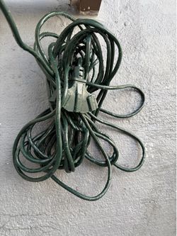 Green 50FT Outdoor Extension Cord, 12 Gauge 3-Outlet 15-Amp Heavy Duty Power Cord for Garden, Lawn