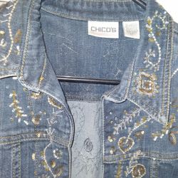 Beautiful  Chico's Jean Jacket "Mint"