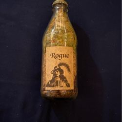 VINTAGE ROGUE DEAD GUY ALE RAW MATERIALS GLASS BOTTLE CAP RARE