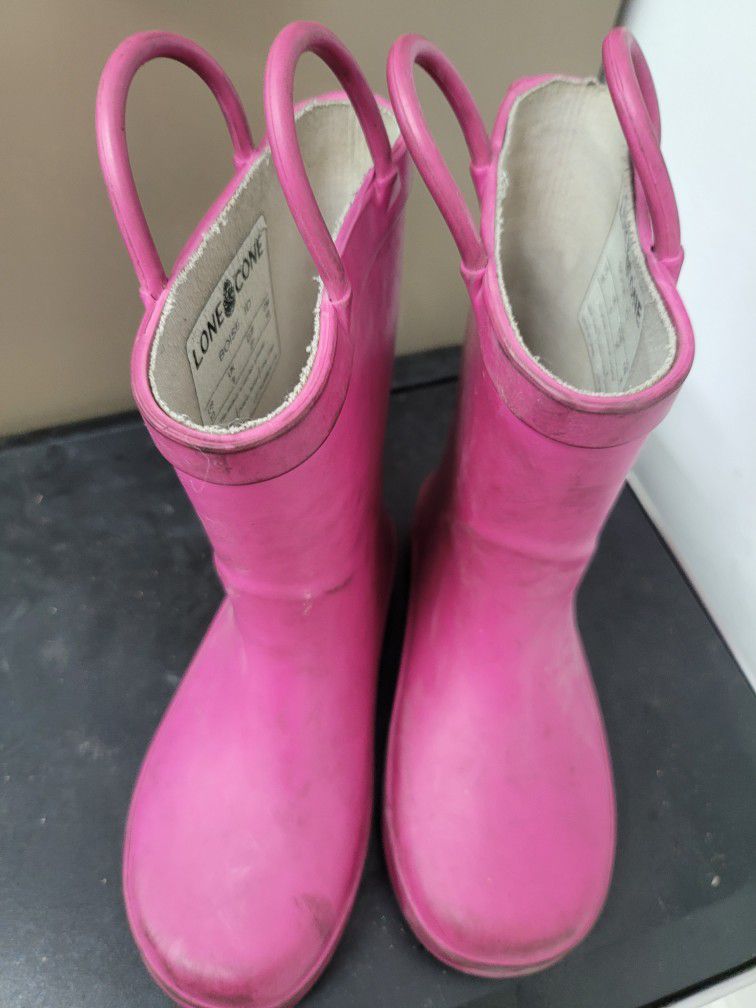 Girls Size 10 Pink Rain Boots
