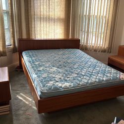 Mid Century Modern Danish Queen Bedroom Set W Nightstands  