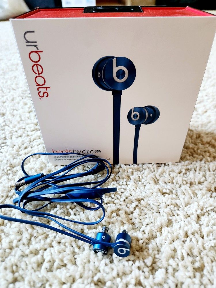 Beats by Dr. Dre urBeats In-Ear Headphones Blue w/box for Apple iPod iPhone iPad