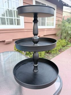 Black Three Tier Metal Tray
