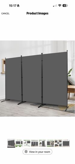 3-Panel Room Divider Privacy Screen 102”x 71”