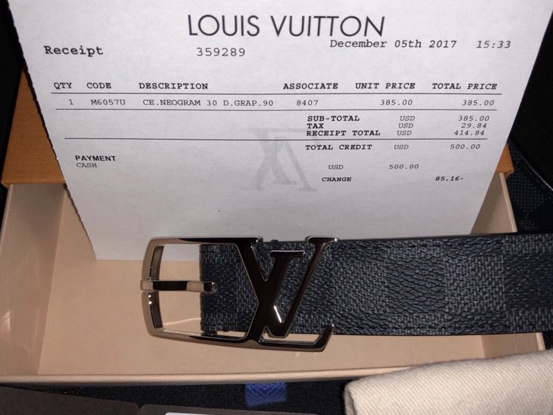 Louis Vuitton Neogram 30mm, Grey, 85