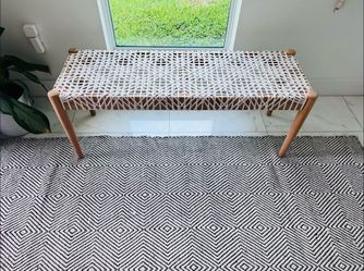 Woven Leather Bench