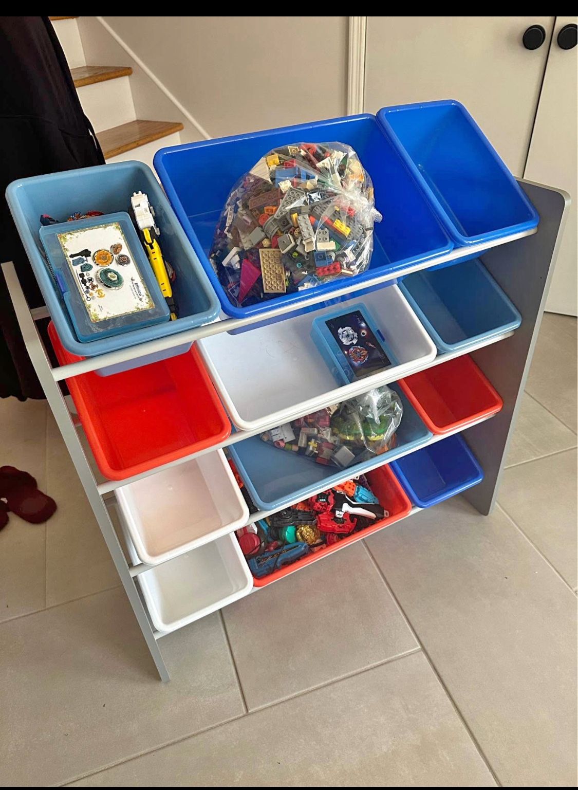 GREY MULTI BIN HONEY CAN-GO TOY STORAGE.